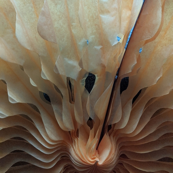 Green & Yellow Tissue Paper Fan Party Decoration - Picture 8 of 10